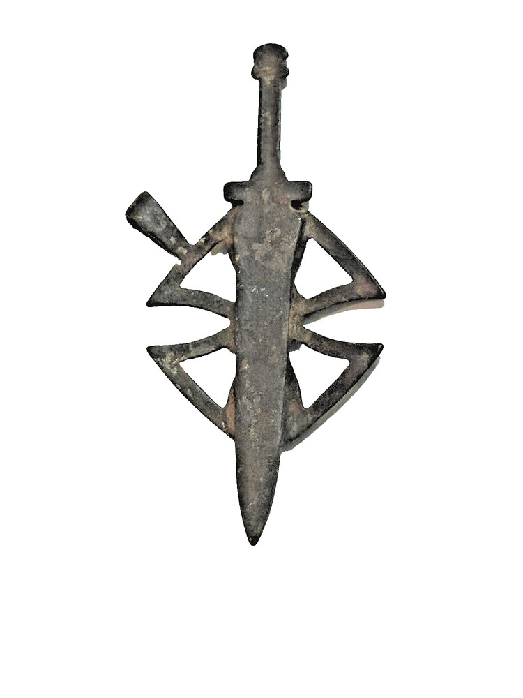Antique WW1 Occult Dagger Cross Pendant