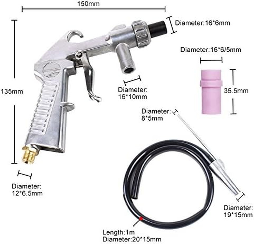 Sand Blaster Kit Blasting Shot Sandblaster Siphon Feed Gun Nozzle Rust Remove Ab