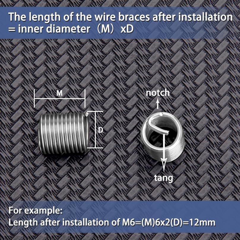304 Stainless Steel Helical Thread Insert Kit - 140 Pcs Assortment