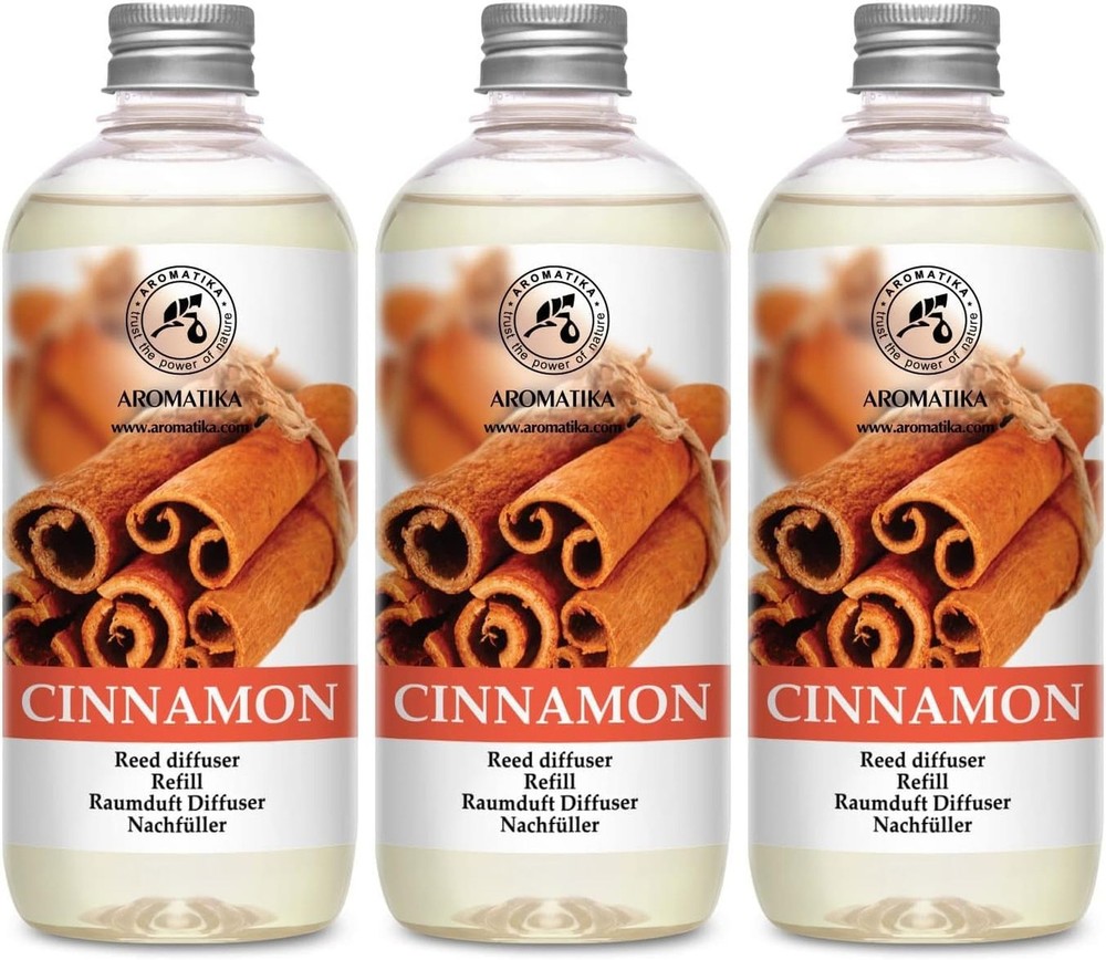 Cinnamon Reed Diffuser Refill - 3x17oz - Fresh & Long Lasting Fragrance - wit...