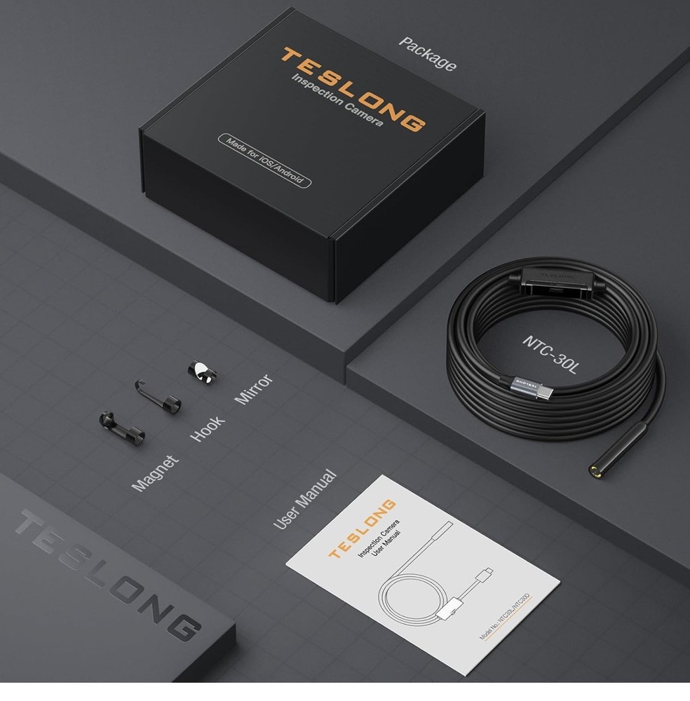 Endoscope Camera Teslong USB-C Borescope Inspection Camera for iPhone 15 Android