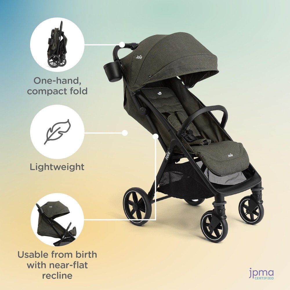 Joie Nutmeg Compact Stroller - Lightweight, One-Hand Fold, Portable