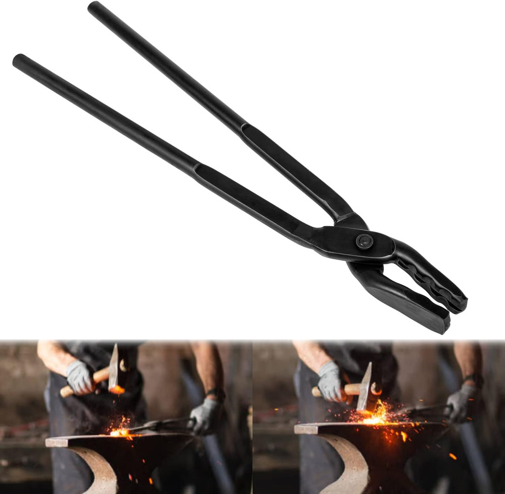Blacksmith Tongs Wolf Jaw Blacksmithing Tool for Beginner & Professional Blacksm