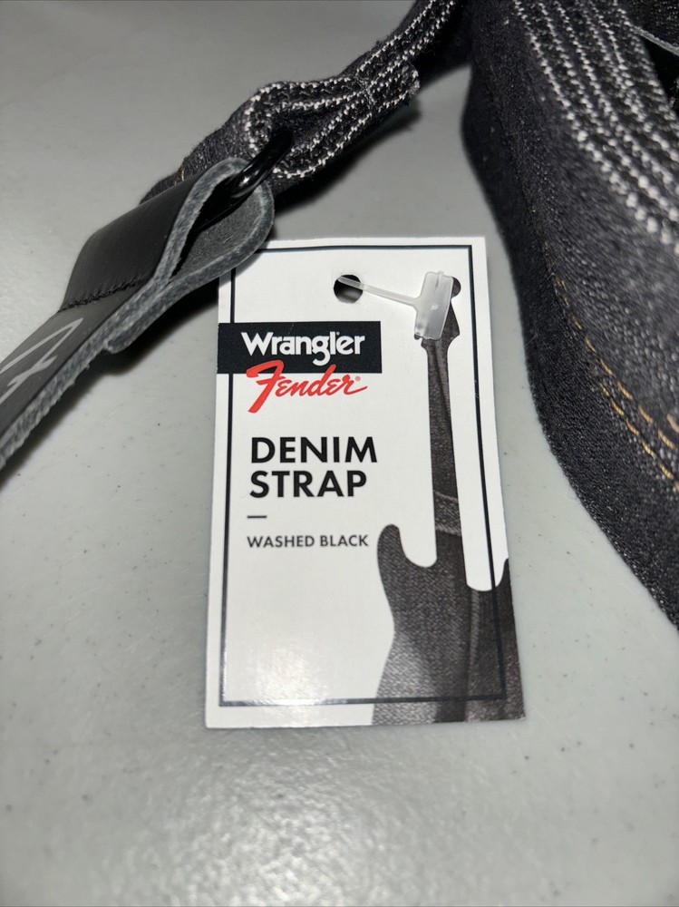 Fender Wrangler "W" Denim Strap Washed Black