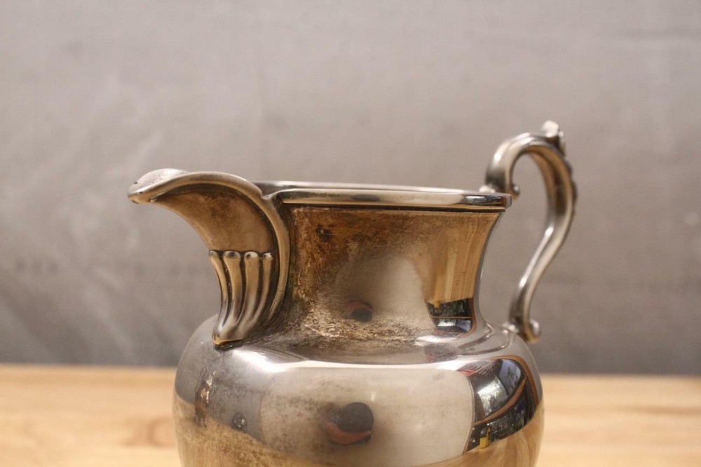 Vintage Metalware Birmingham ENGLISH Silver on Copper Large Creamer & Sugar Set