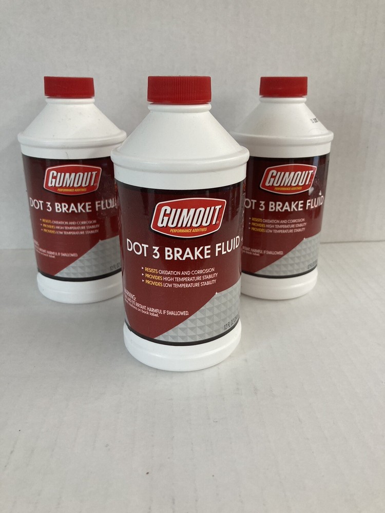 (x3) Gumout, Dot 3 Brake Fluid, 12 oz. each