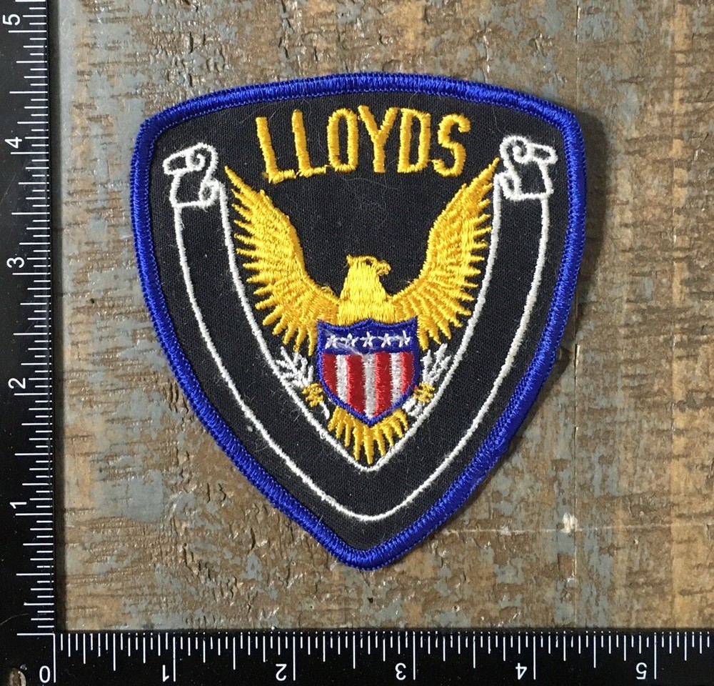 Vintage LLOYDS Security Company Logo Embroidered Sew-On Patch