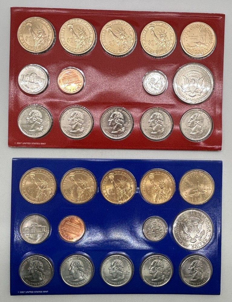 2007 (P&D) 2 Uncirculated 14 Coin Sets in OGP