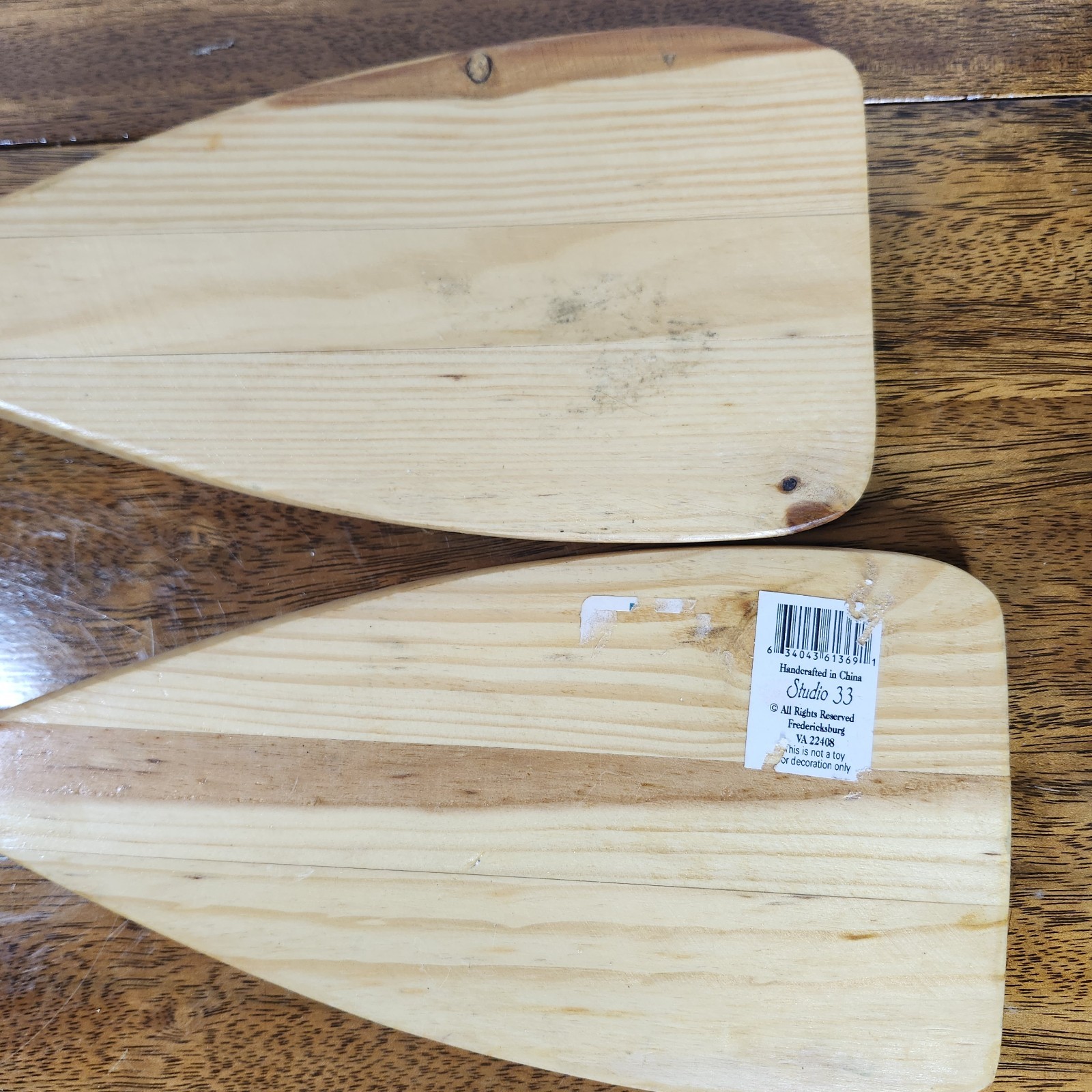 Pair of Canoe Paddles with Moose and Tree Design, Decorative Wooden Outdoor Gear