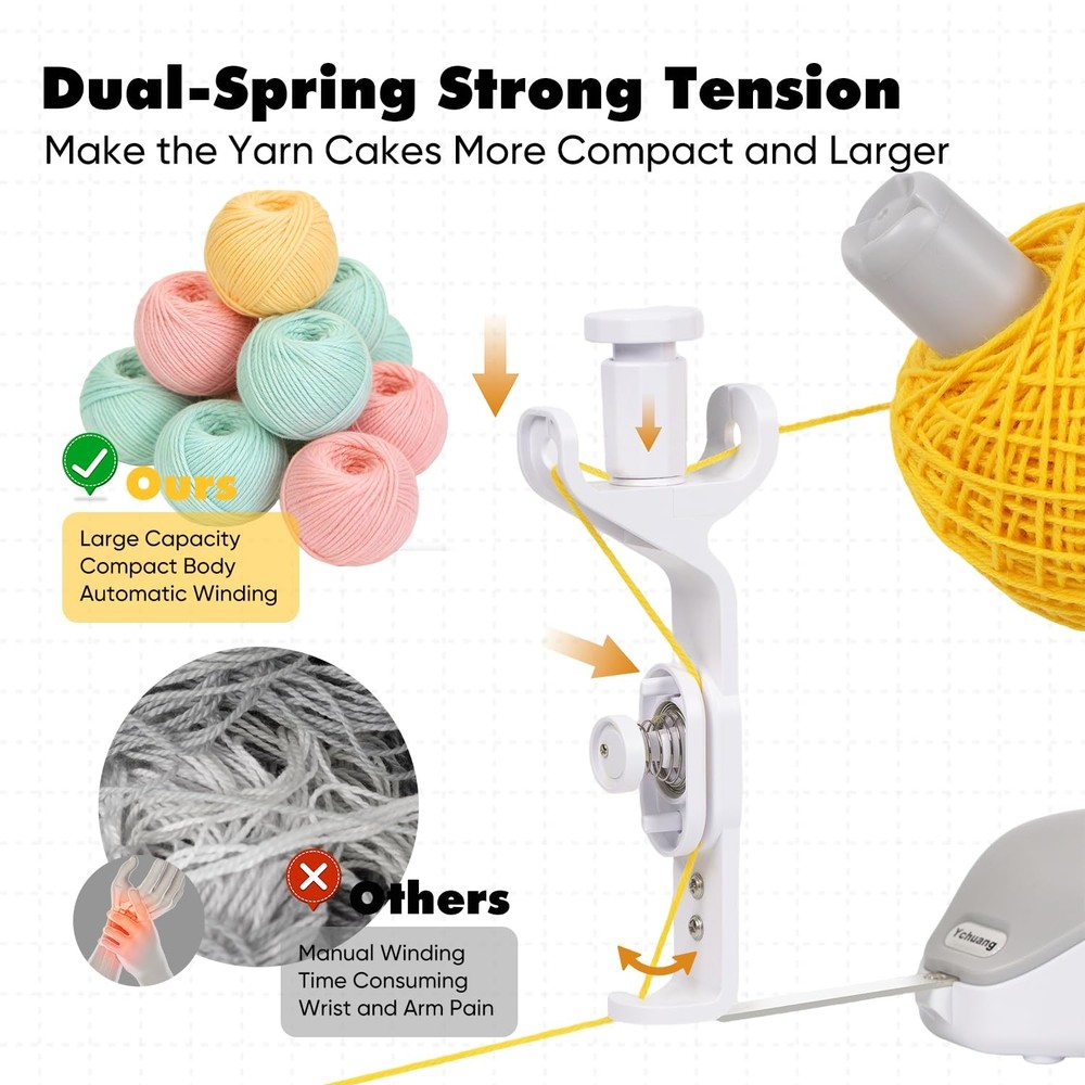 Electric Yarn Ball Winder - Automatic Wool Yarn Spinner with Stepless Speed &...