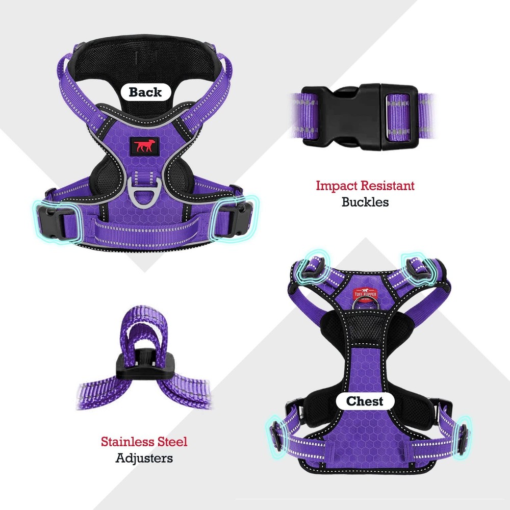No Pull Easy Walk Dog Harness | Heavy Duty Pet Vest | Front & Back Leash Clip...