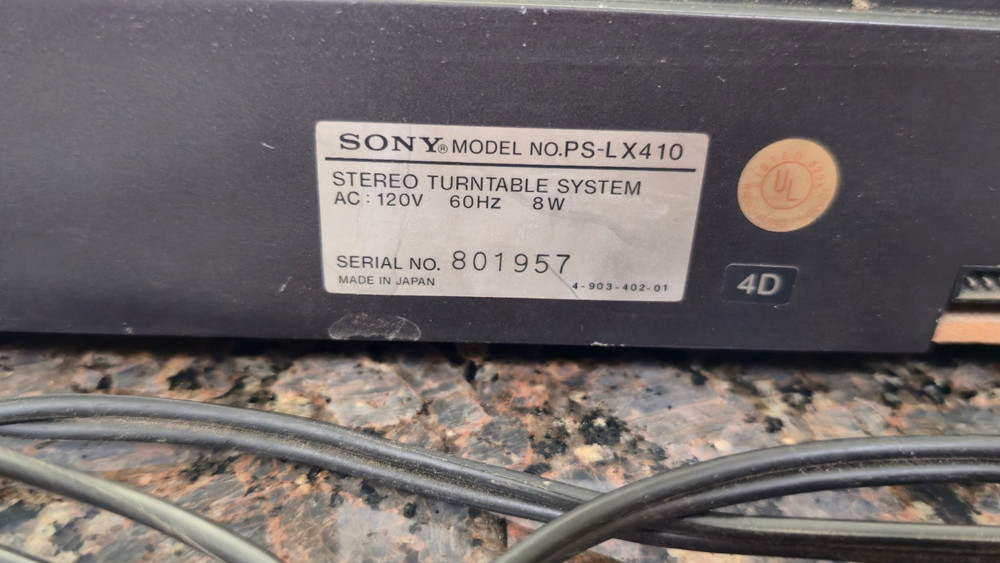 Sony PS LX410 Direct Drive Fully Automatic Stereo Turntable Black