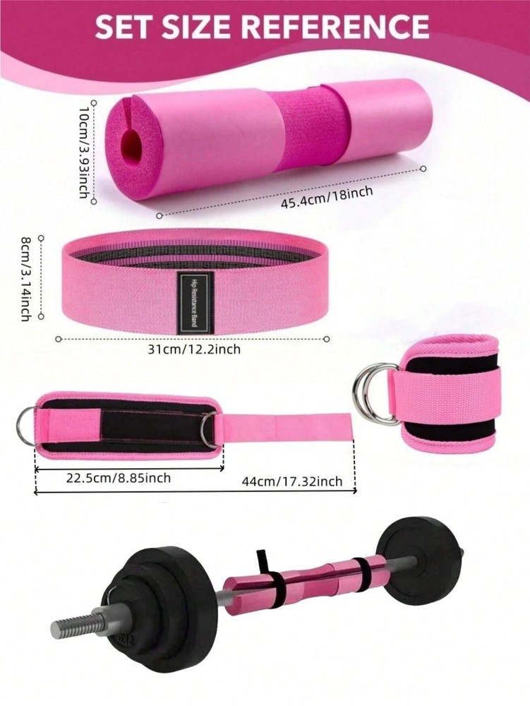 Comfortable Foam Barbell Squat Pad Set for Weightlifting Hip Thrusts and Support