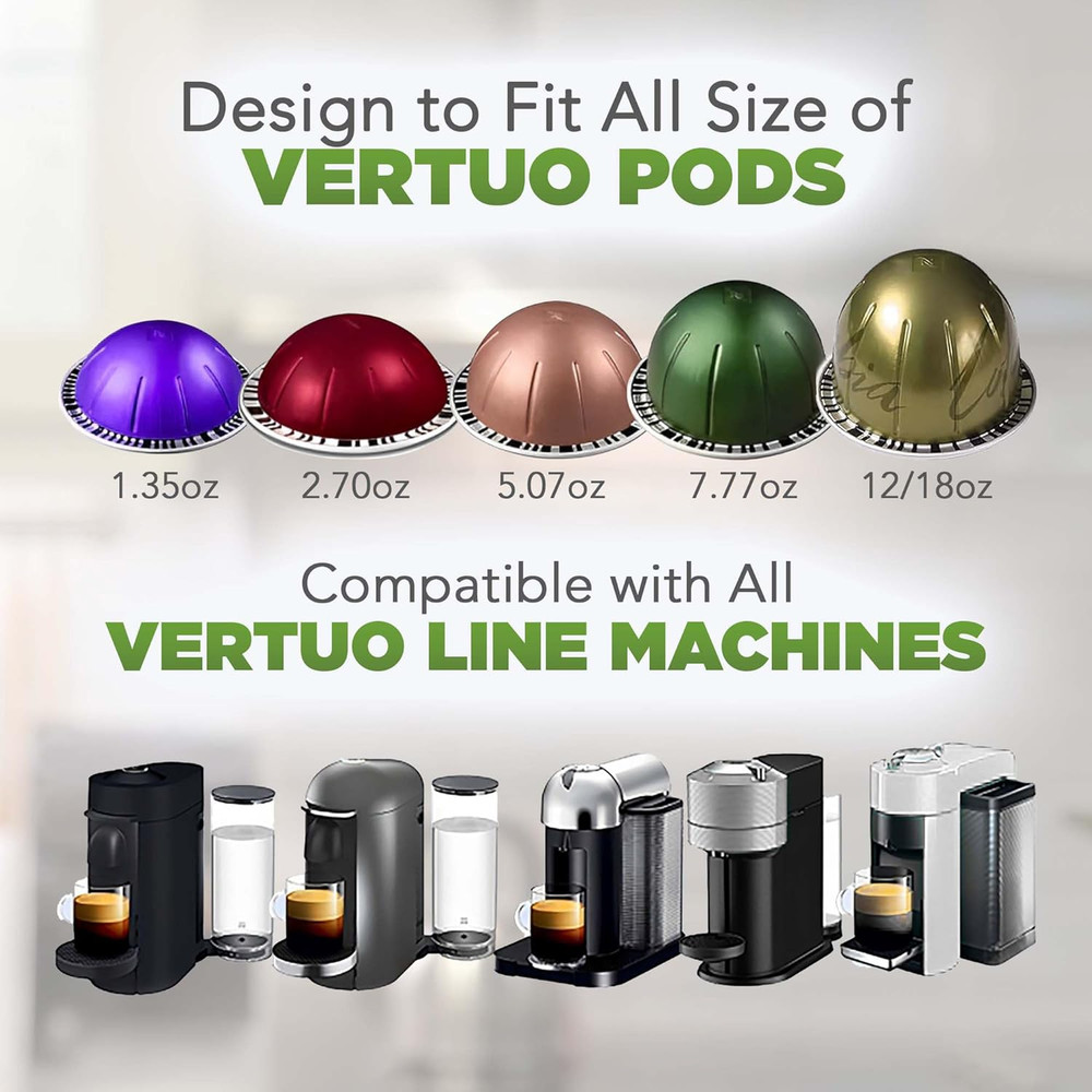 Reusable Coffee Capsule Lids - Refillable Pod Lids for Nespresso Vertuo, Compati