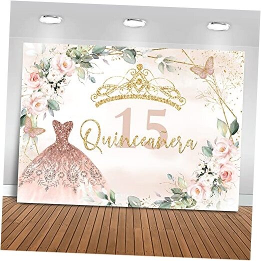 Quinceanera Birthday Backdrop for Sweet Girl Mis 7x5ft (82x60 inch) Pink