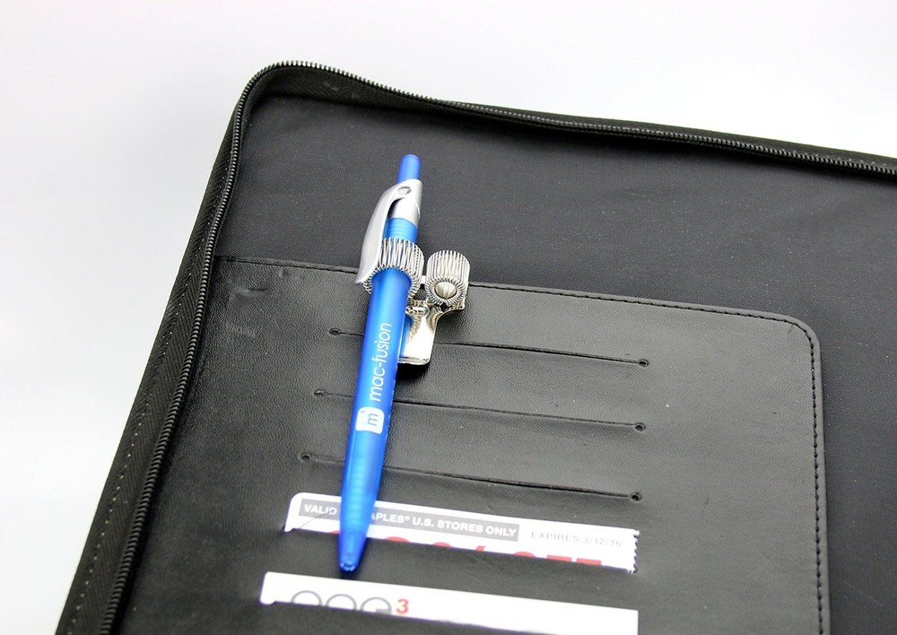 Expandable Double Pen & Pencil Holder - Spring-Type Holder with Clip