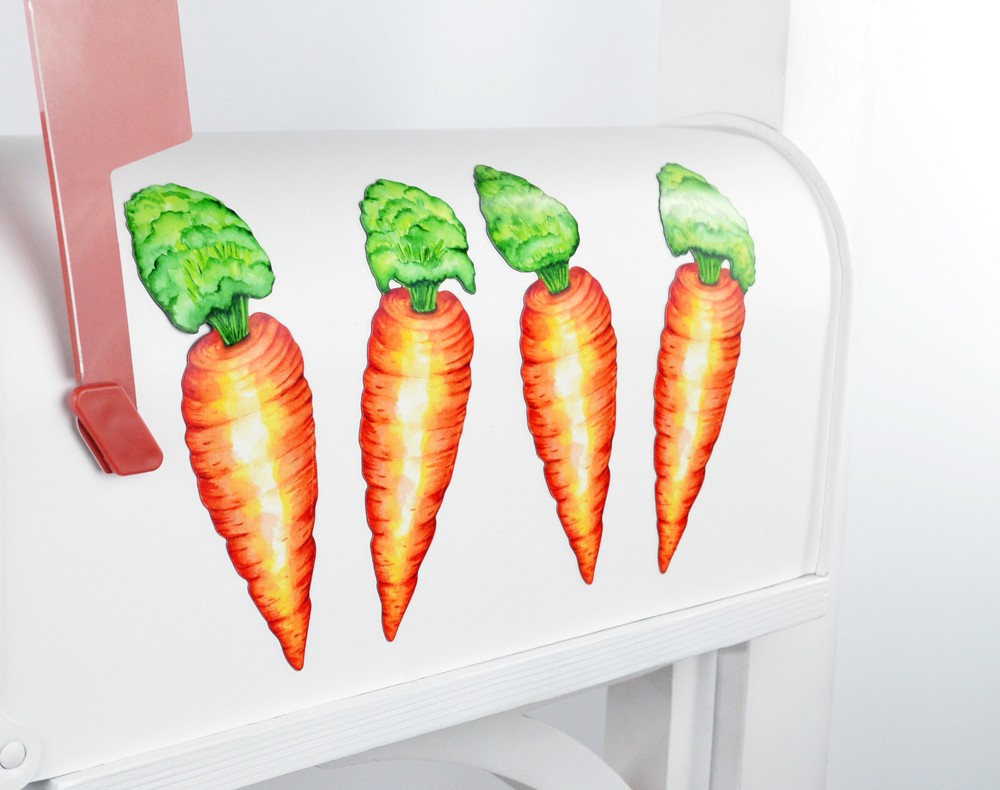 Mailbox Magnet Partial Cover Carrots Plain or with Address Nbrs