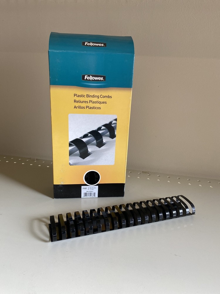 Fellowes Plastic Comb Bindings 2" Diameter 500 Sheet Capacity Black (Pack of 80)