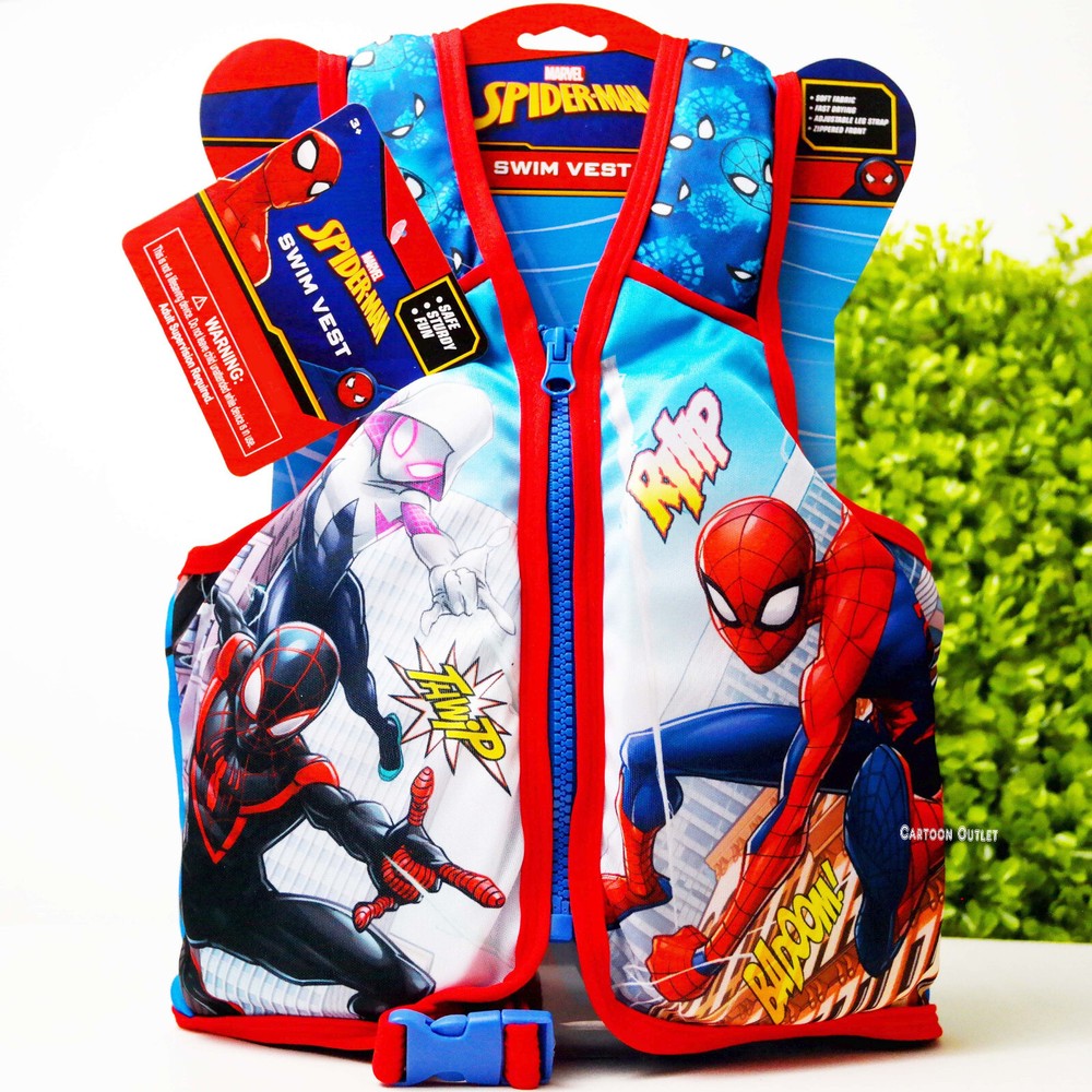 Marvel Spiderman Life Jacket Swim Vest Jacket Pool Float 33-45 lb