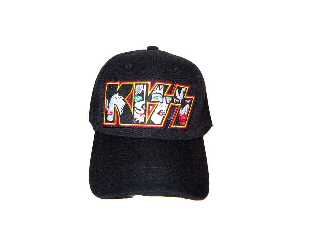 KISS Music Band Logo Patch Adjustable Baseball Cap Black Hat