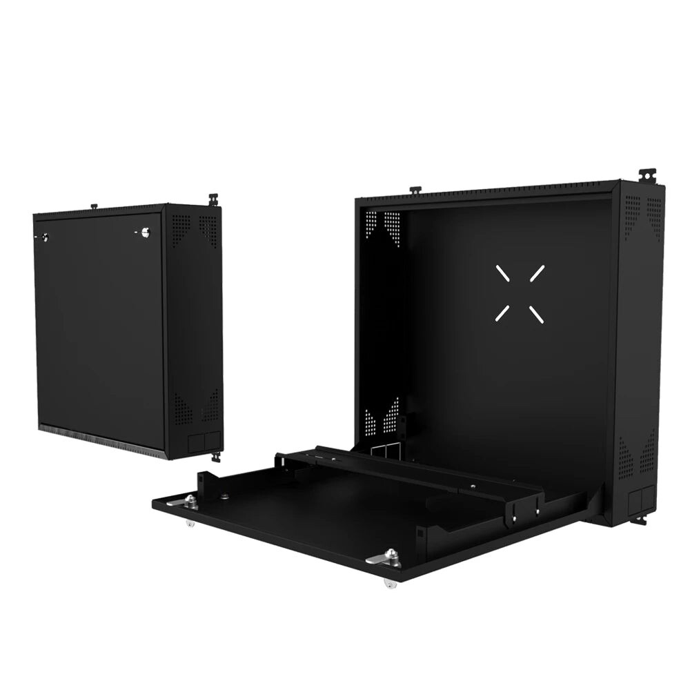 Wall Mount DVR Enclosure & Network Equipment Cabinet, Black | 1U Adjustable