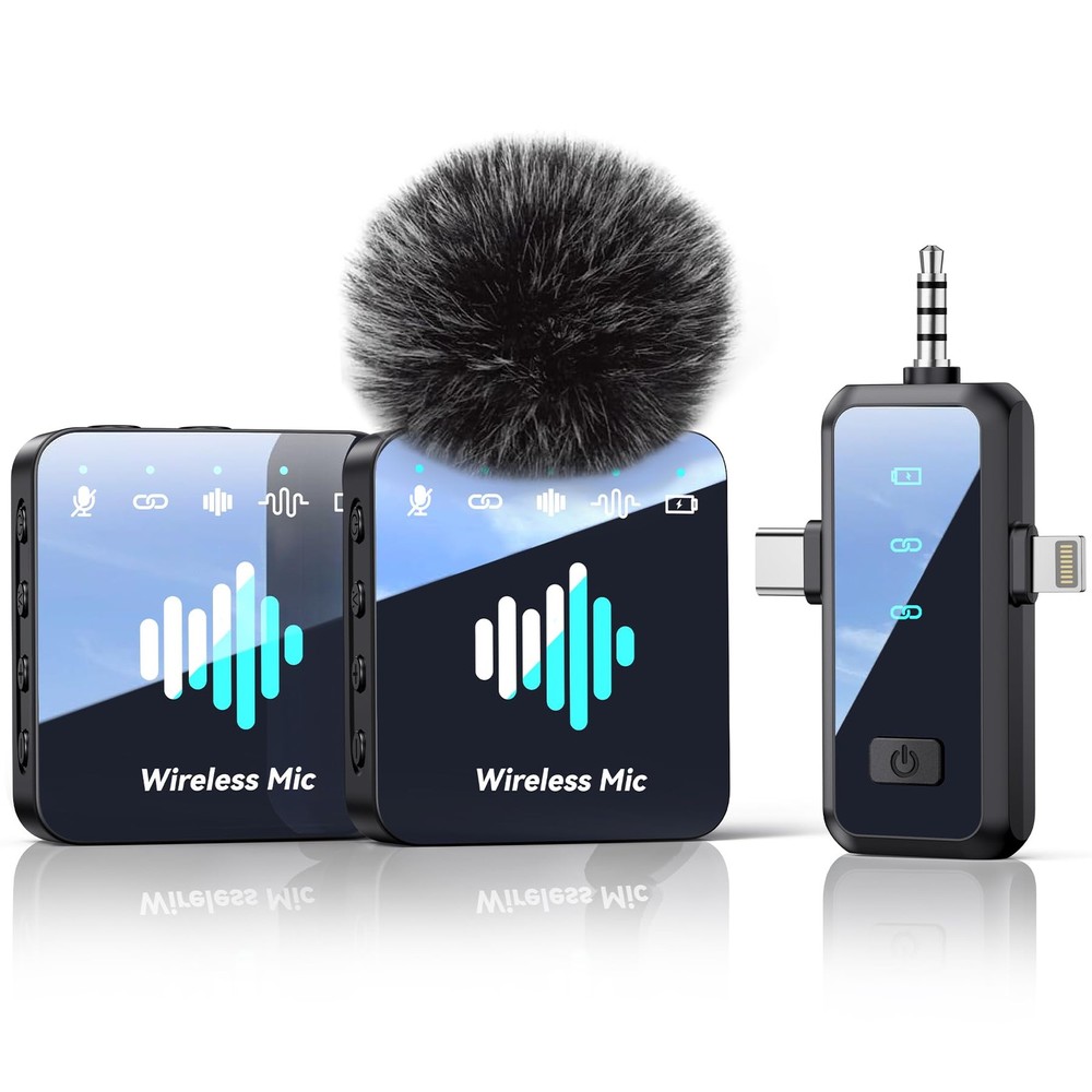 Wireless Lavalier Microphone for iPhone: Mini Microphone Noise Reduction - 32...