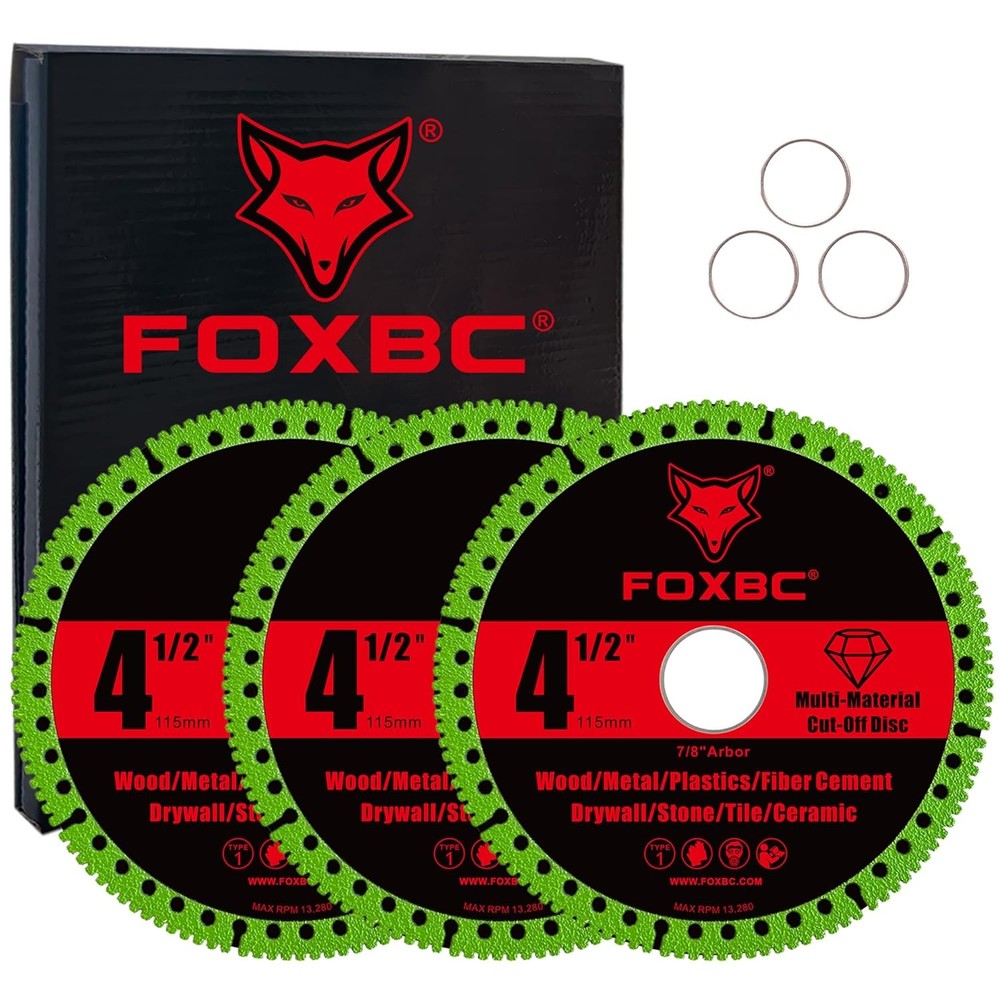 FOXBC 4-1/2 Inch Indestructible Multi-Material Cut Off Disc for Angle Grinders,