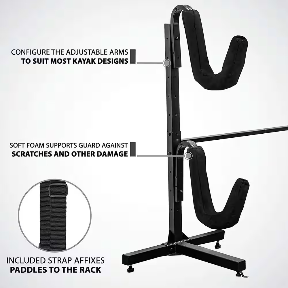 Black 2- Kayak Freestanding Storage Rack