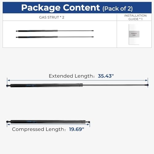 Gas Struts 36 inch 60 lbs, C16-10198 Gas Shocks Lift Carbon Steel 36"60 LB
