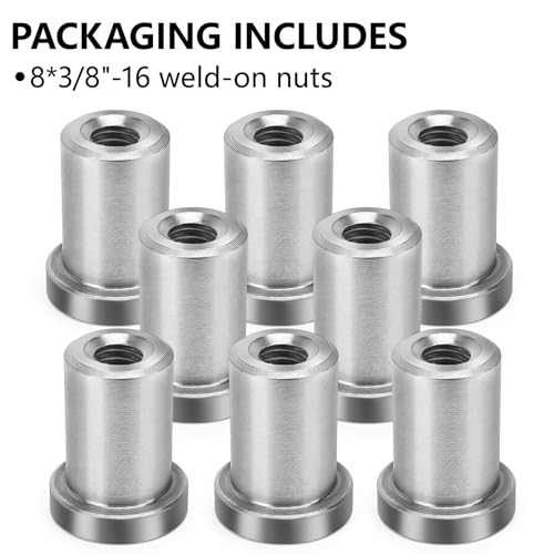 8pcs Weld-On Nuts, 3/8"-16 Thread Long Threaded Stepped Female 8PCS 3/8"-16