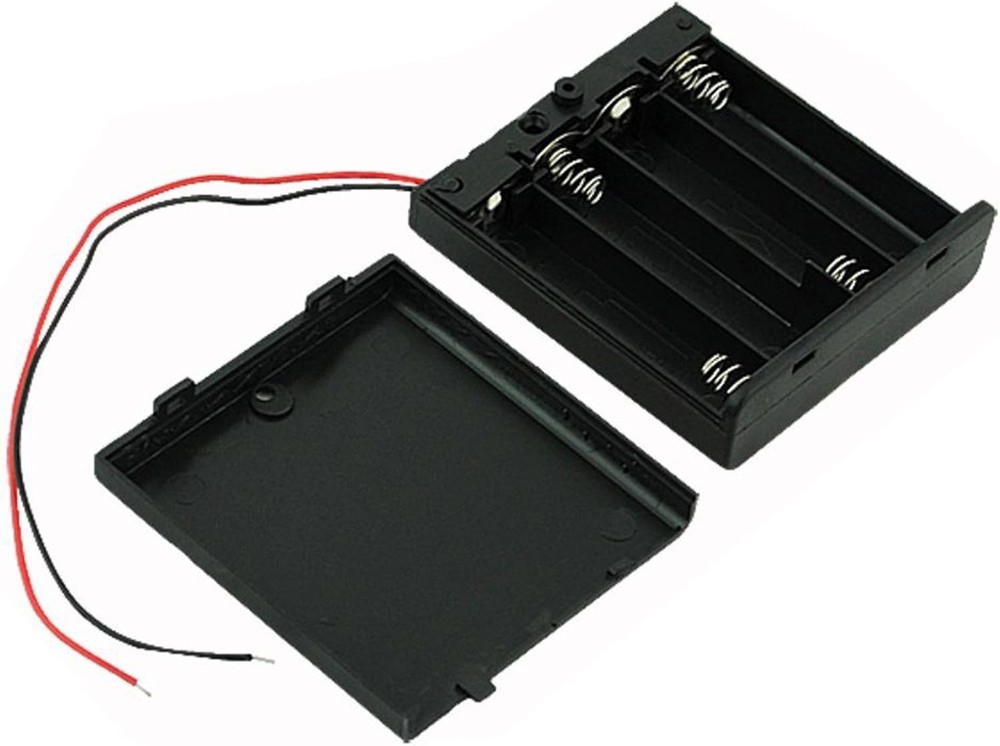 Compact Dual On/Off Switch Battery Case Holder for 4 x AA Batteries - 2Pcs