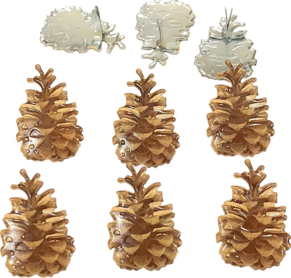 Eyelet Outlet Shape Brads 12/Pkg-Pinecone