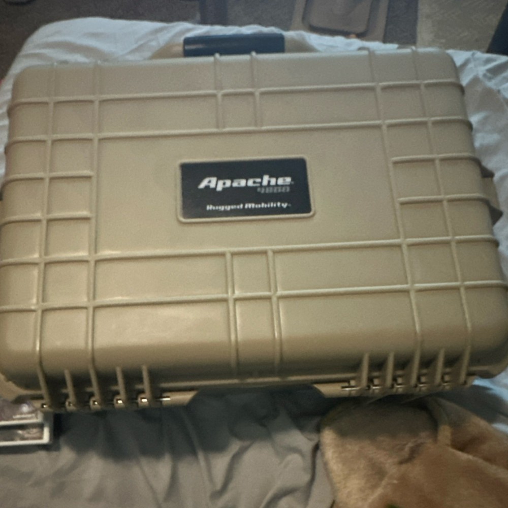 Apache 4800 Hard Case for Pistol, Durable Plastic, Beige, Foam-Lined