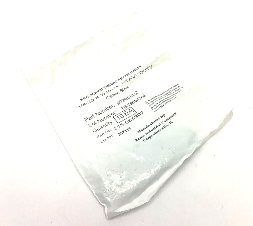 Acme 90245A032 Keylocking Thread Repair Insert PKG OF 10