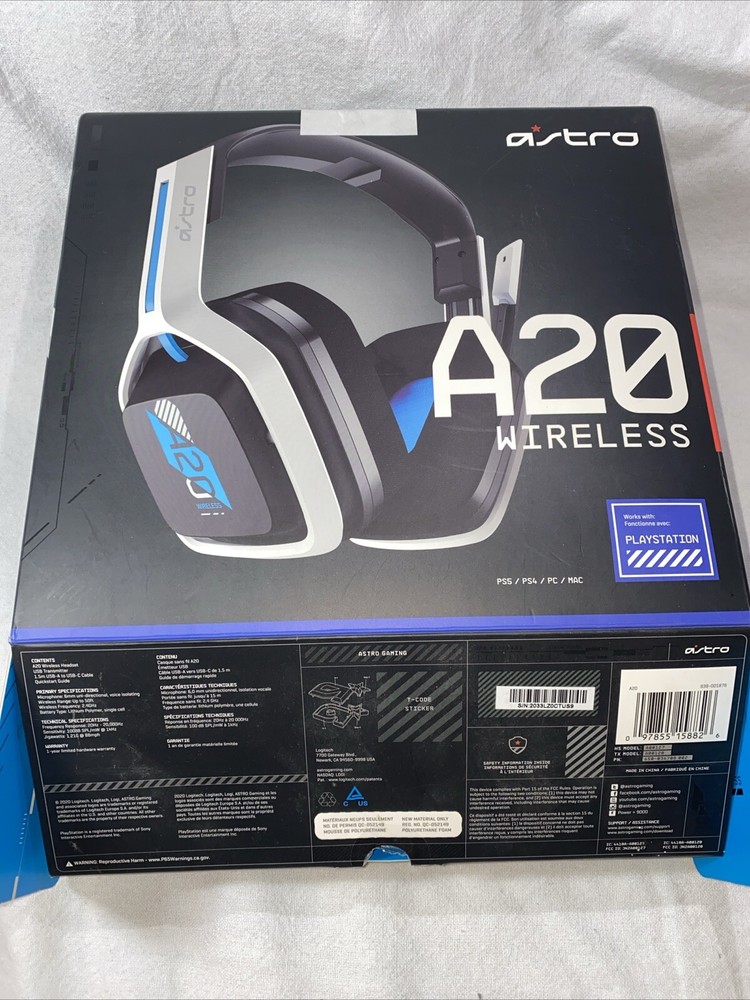 Astro A20 Bluetooth Wireless Gaming Headset for PlayStation 4/5 PREOWNED READ