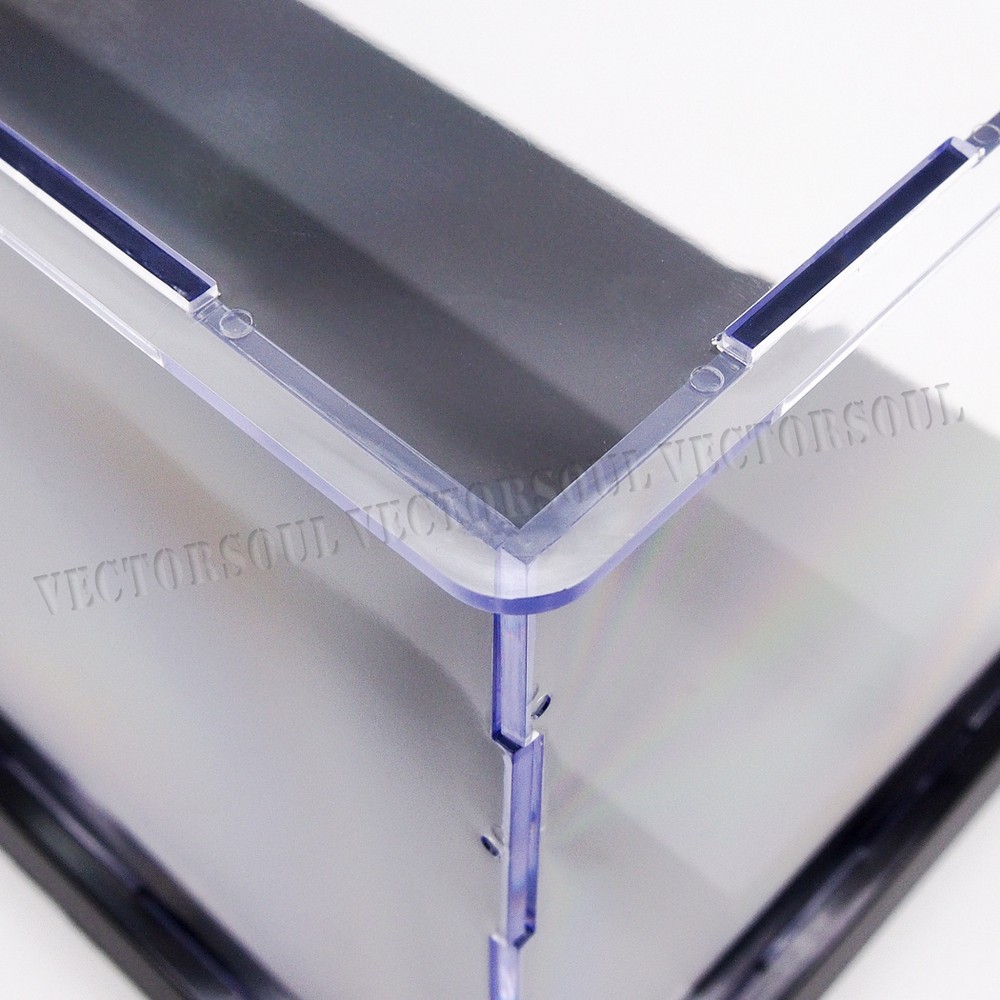 US 8.8"L Acrylic Display Box 3 Steps Plastic Base Case Self-Install Dustproof UV