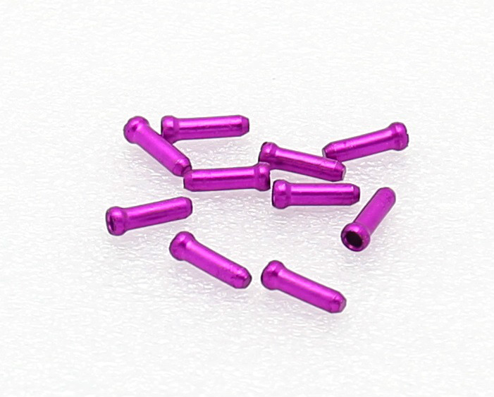 10 Shift Brake Cable Ends Tips Caps Crimps Purple-Pink