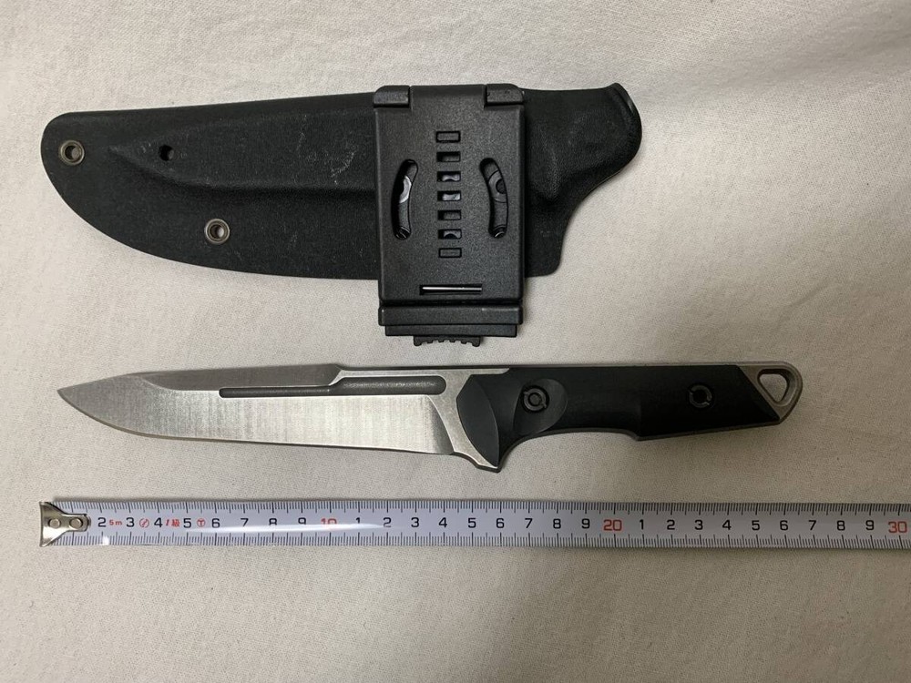Unused SAMURAI SPIKE Fixed Blade Knife 440C w/Sheath