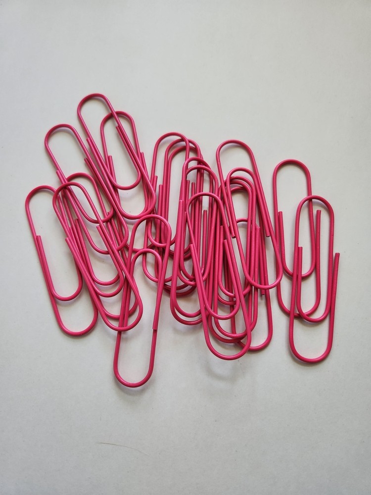 Jumbo Large 4" Pink Paperclips 19 pcs