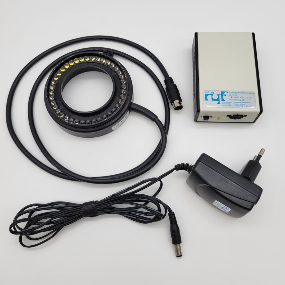 Ryf Techniquip Stereo Microscope LED 66mm Ring Light w. Controller European Plug