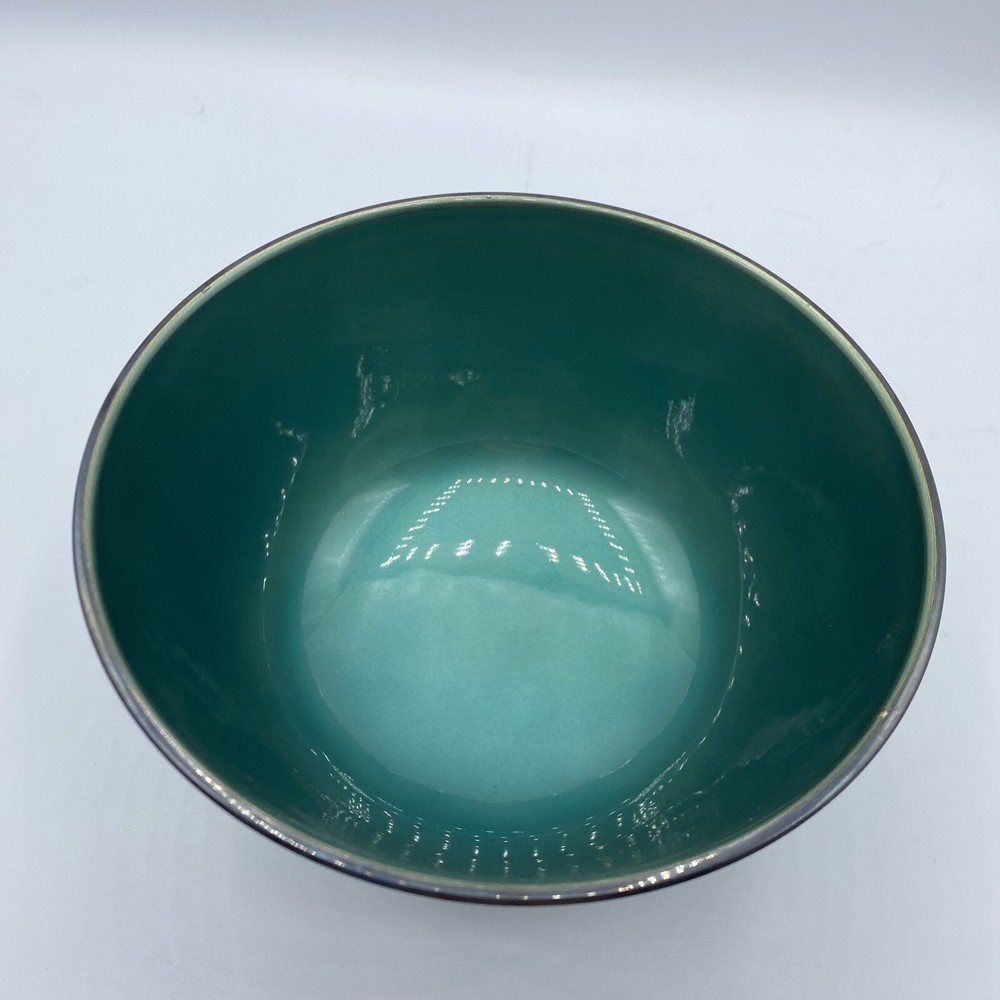 Towle Silversmiths Teal Green Enamel Footed Bowl Silverplated 5002 Vintage 5.75"