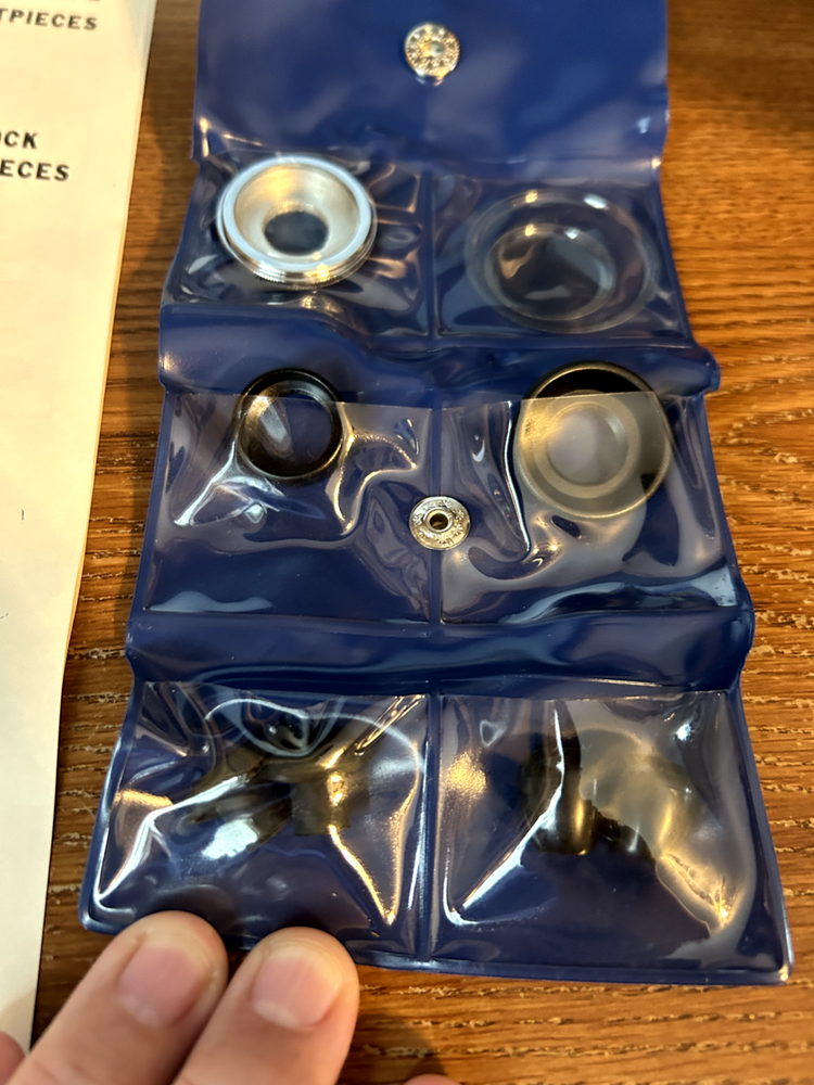 Vtg Sprague Rappaport Type Stethoscope 5 Interchangeable Spring-Lock Chestpieces