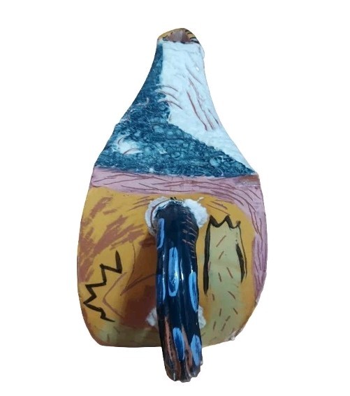 Handmade Abstract Textured Clay Wedge Pitcher