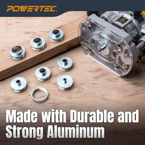 POWERTEC Router Bushing Guide Set 10 Pcs Router Template Guide Fits Porter Cable