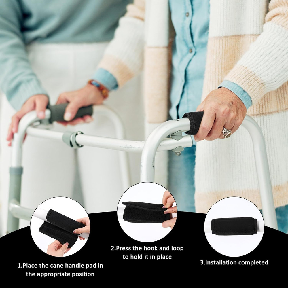 2 Pack Walker Handle Cushions Soft Comfortable Walker Grip Pads Universal Non...