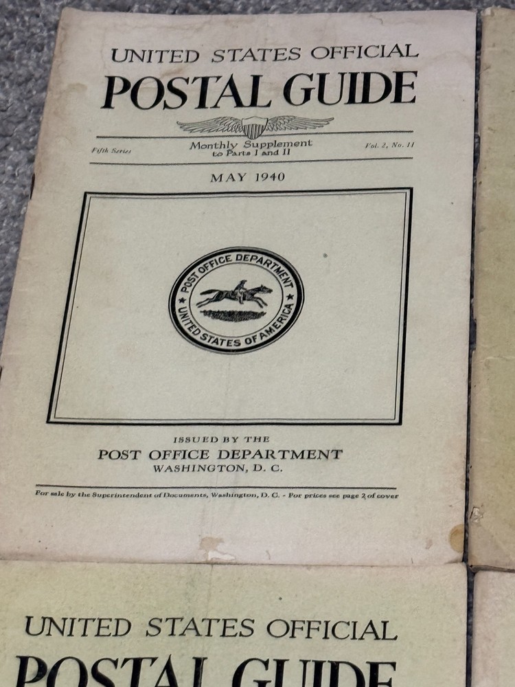 6 United States Official Postal Guides From 1940 Paperback