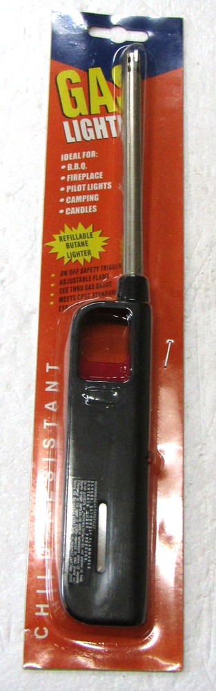 Refillable Butane Gas Lighter Adjustable Flame Safety Trigger for BBQ Camping