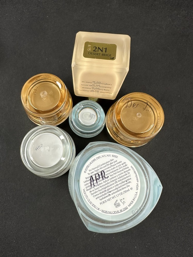 Estée Lauder 6 EMPTY Bottles Double Wear Foundation Cream Pots Empties Bundle