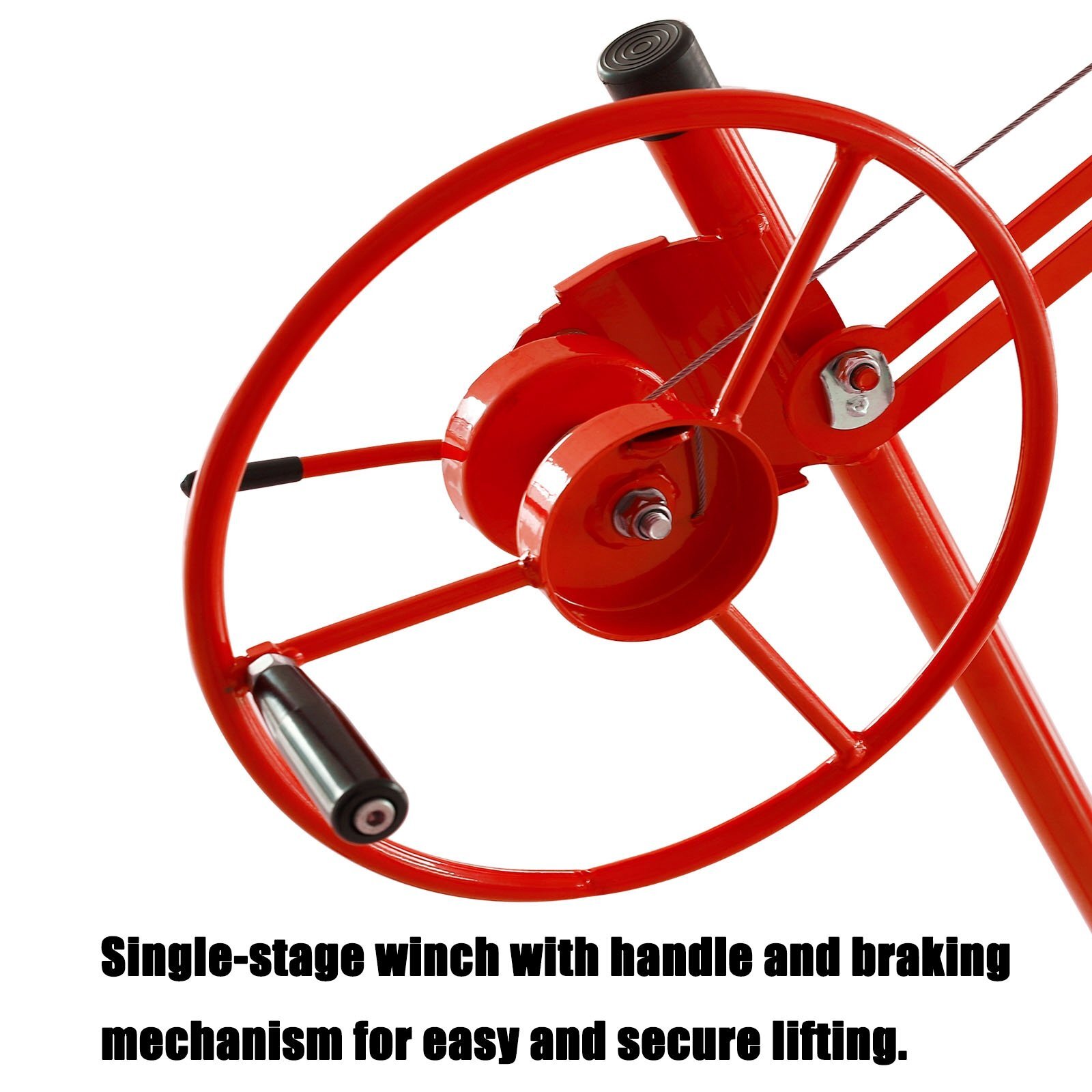 11FT Drywall Lift Hoist 150LBS Load, 4" Casters for Easy Move Foot Stop Safety