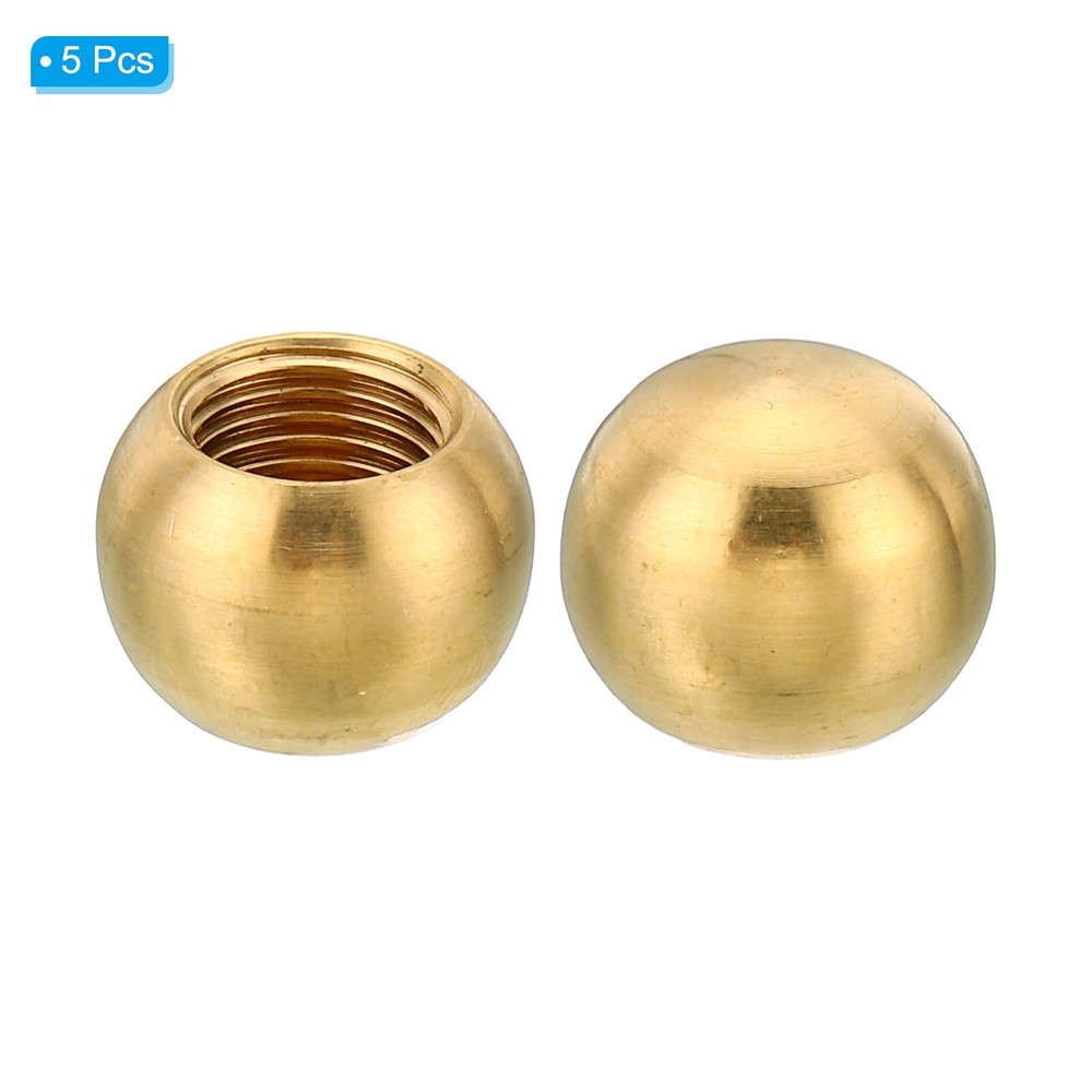M10x1 Thread Lamp Finial Cap Knobs Brass Ball 5 Pack Lamp Decoration